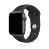 Black sport band smartwatch with red digital crown and silver button