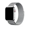 Silver stainless steel Milanese loop band smartwatch with red digital crown