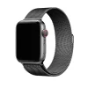 Space grey smartwatch with stainless steel Milanese mesh loop band