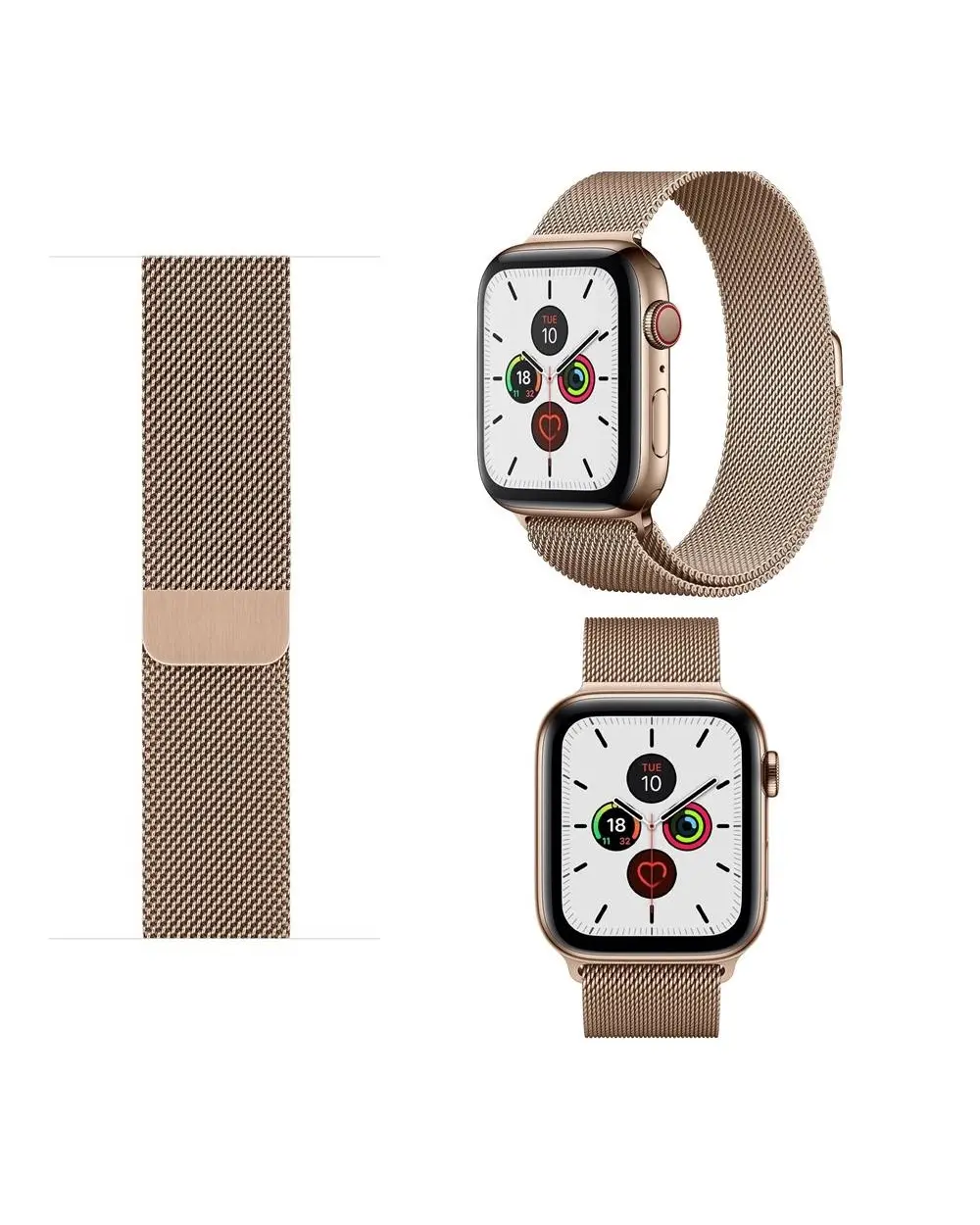 Vintage gold Milanese loop mesh band for smart watch