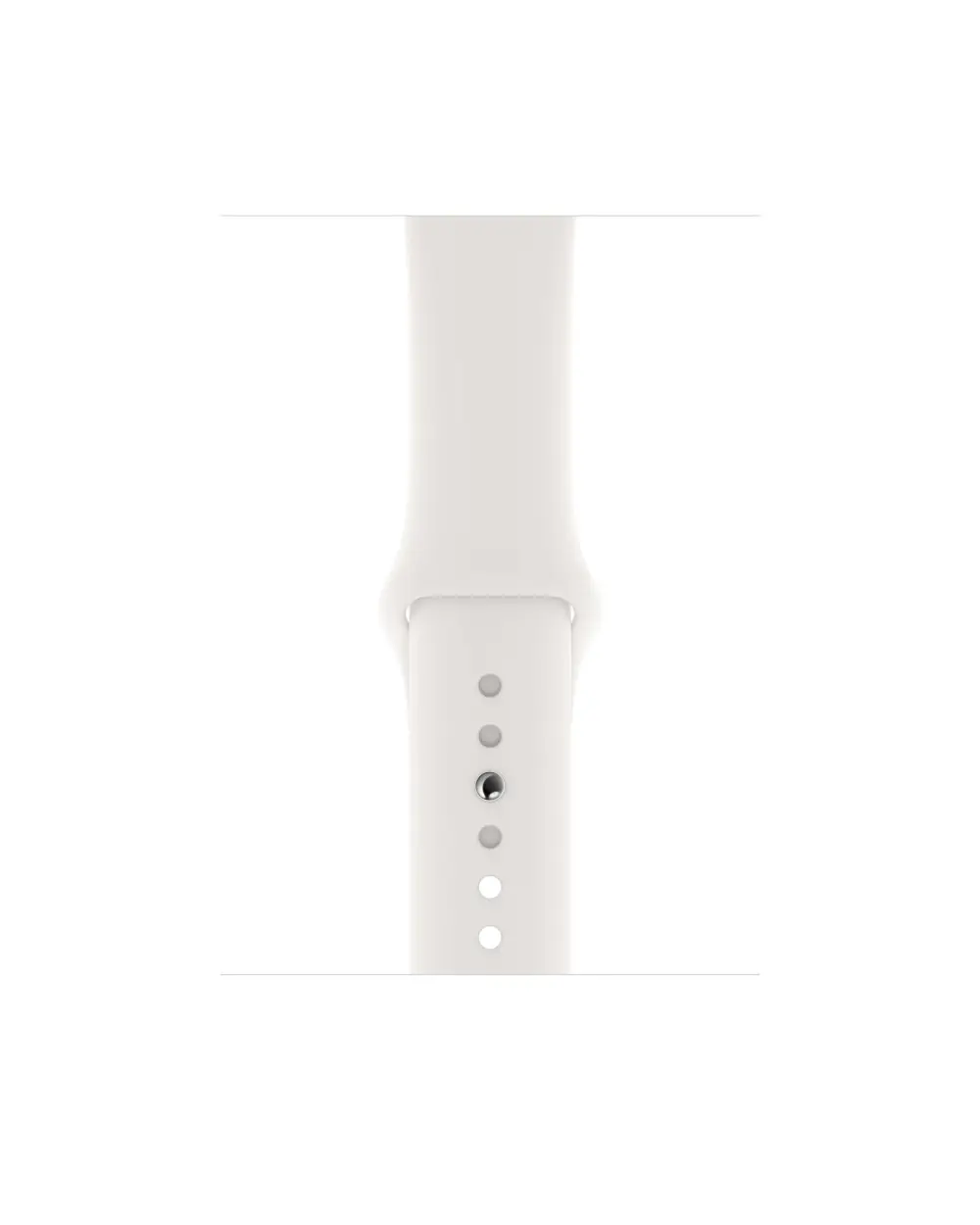 White silicone sport band with digital watch connector and ventilation holes