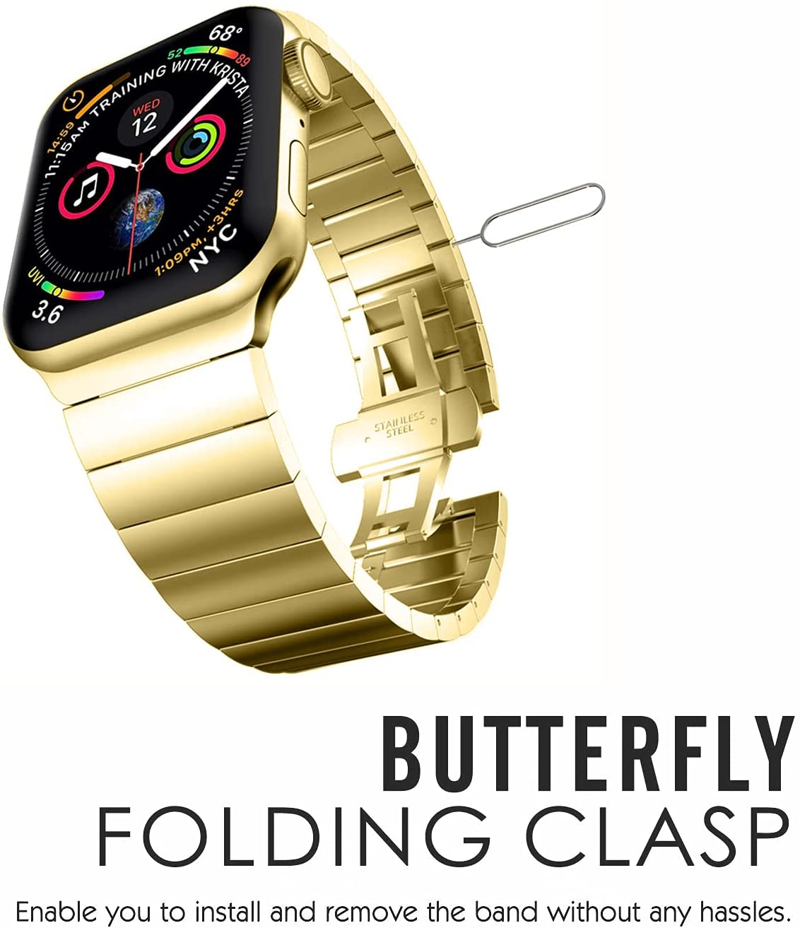 Gold Link Bracelet for Apple Watch - Image 4