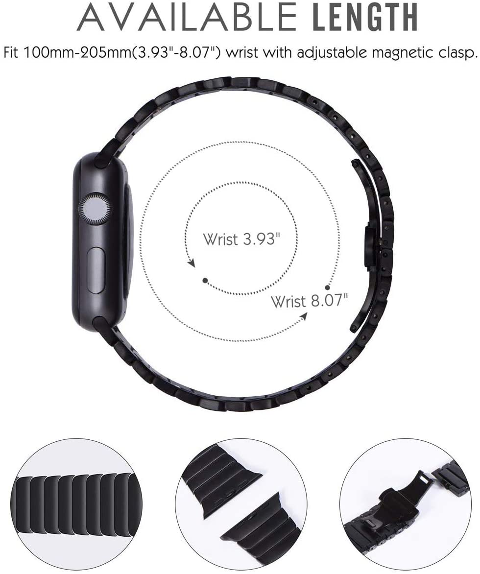 Black Link Bracelet for Apple Watch - Image 2