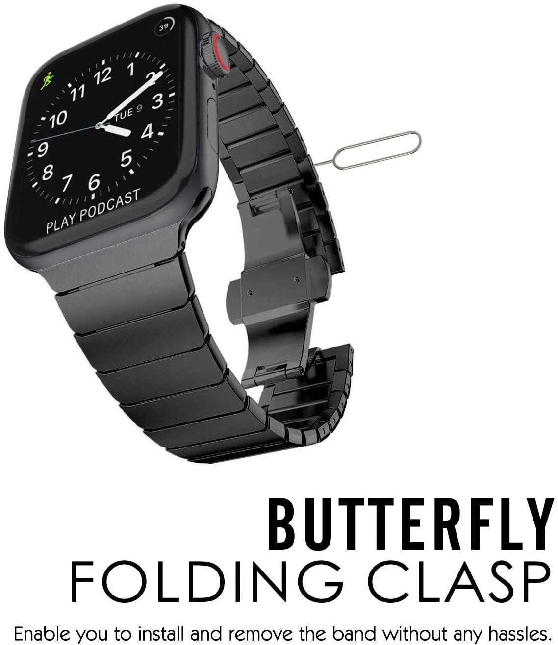 Black Link Bracelet for Apple Watch - Image 3