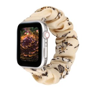 Beige Floral Scrunchie Loop Band for Apple Watch