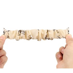 Alternative view of Beige Floral Scrunchie Loop Band for Apple Watch