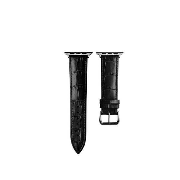 Black Croc Leather Band for Apple Watch