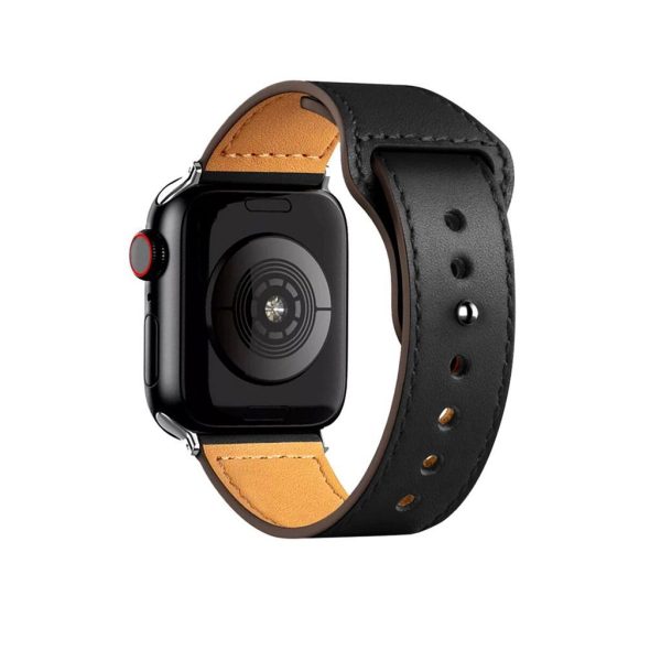 Black Lincoln Leather Band for Apple Watch