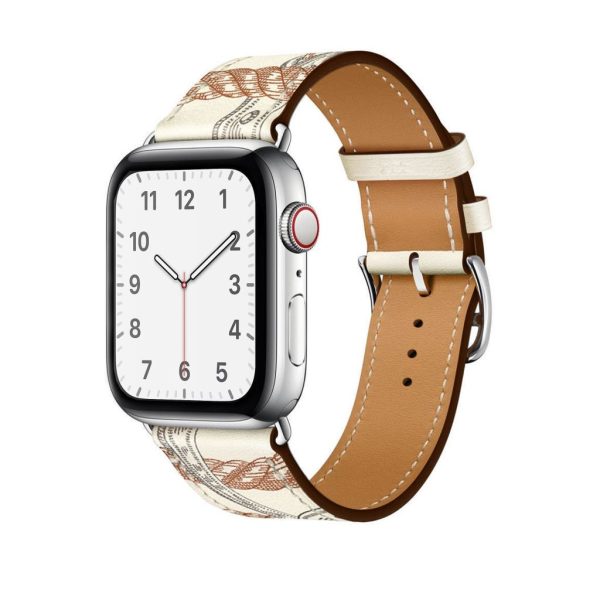 Blanc All-Over Print Single Tour Leather for Apple Watch
