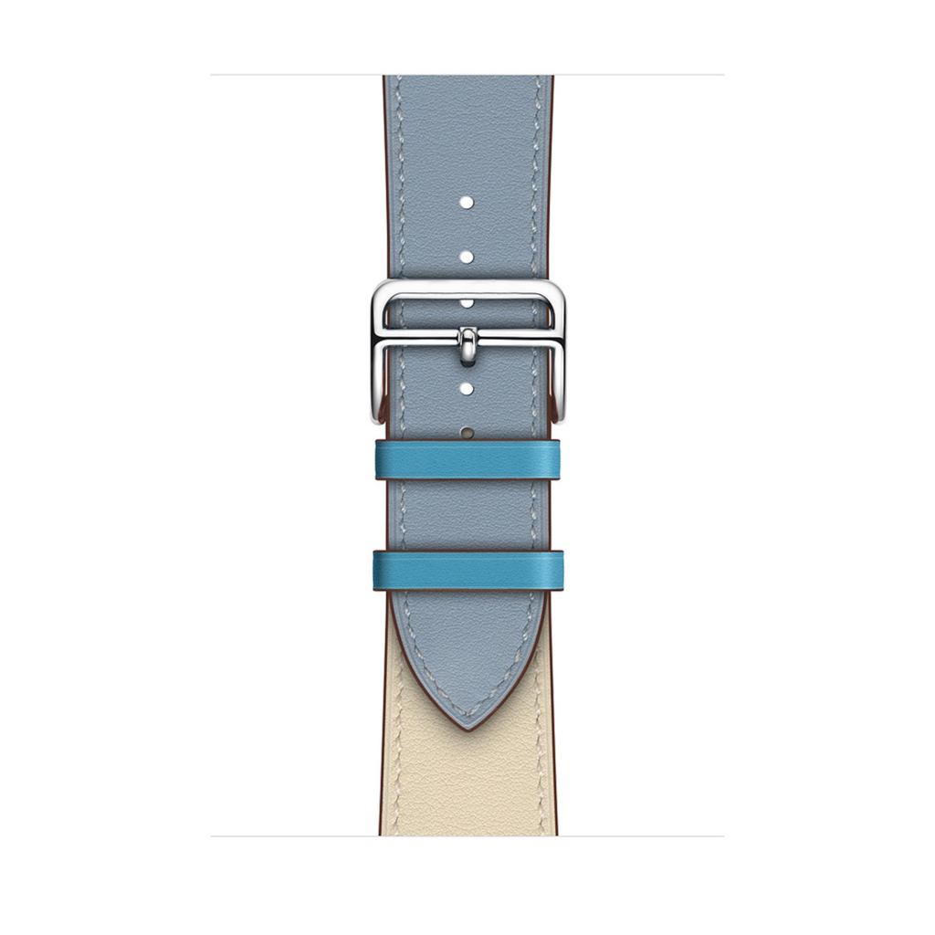 Bleu lin/Craie/Bleu du Nord Single Tour Leather for Apple Watch - Image 2