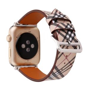 Burberry Check Inspired Leather Band for Apple Watch