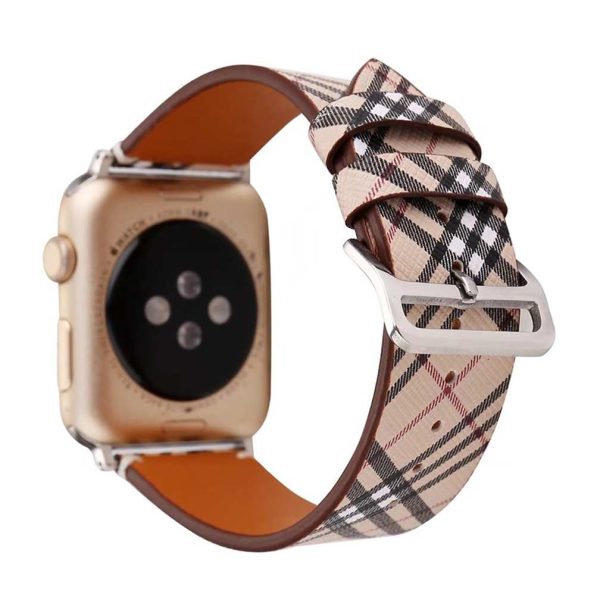 Burberry Check Inspired Leather Band for Apple Watch