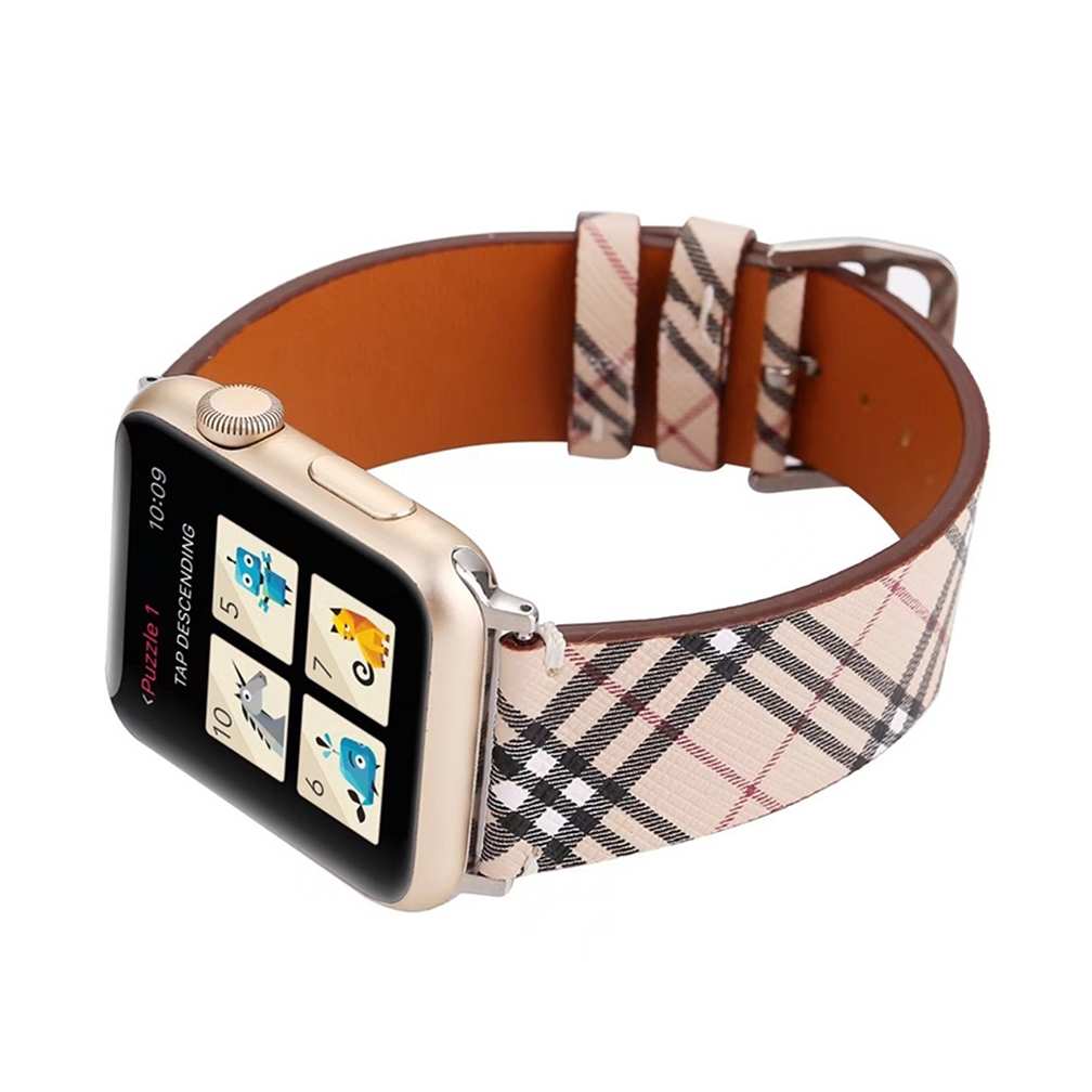 Burberry Check Inspired Leather Band for Apple Watch - Image 2