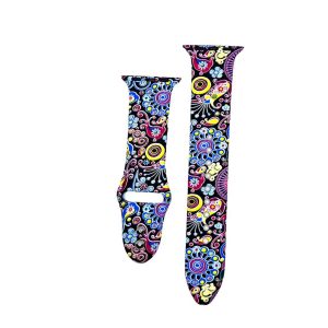 Colourful Paisley Black Printed Sport Band for Apple Watch