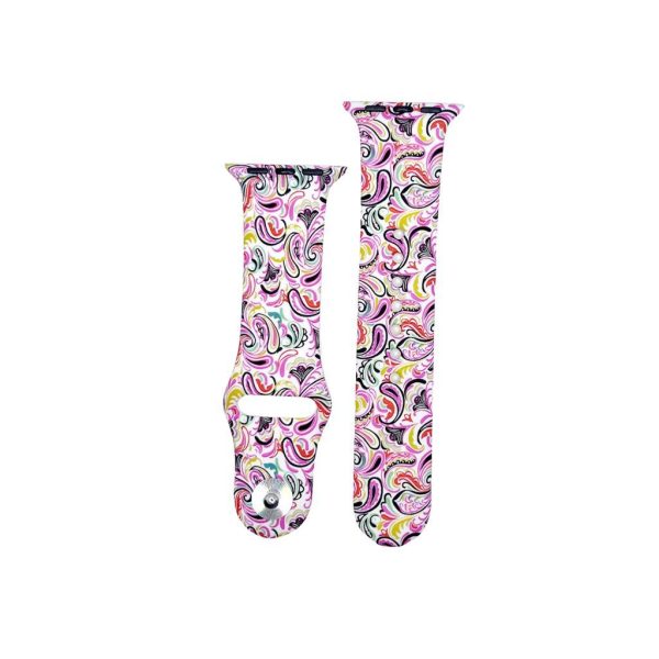 Colourful Paisley Pink Printed Sport Band for Apple Watch