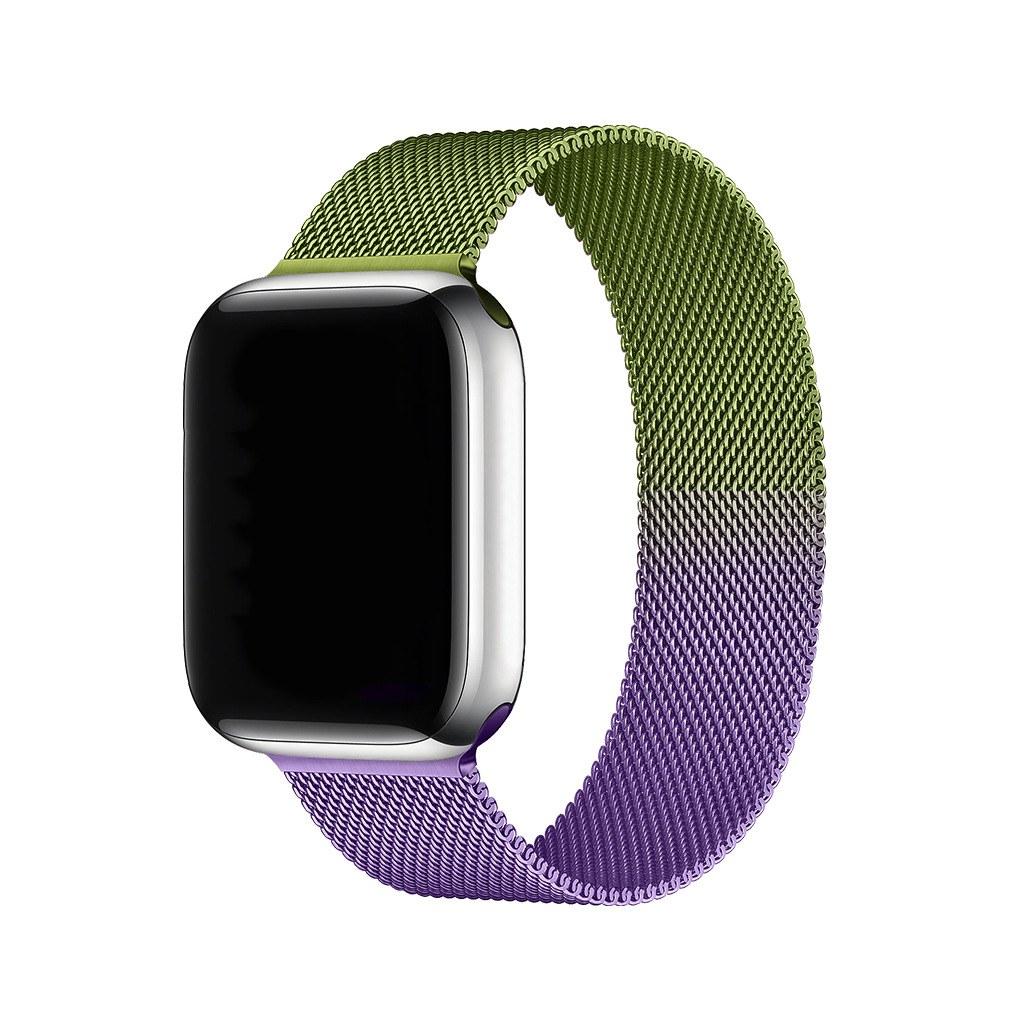 Gradient Green Purple Milanese Loop For Apple Watch
