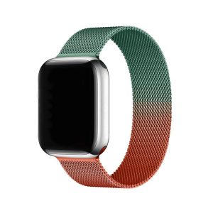 Gradient Orange Light Green Milanese Loop For Apple Watch