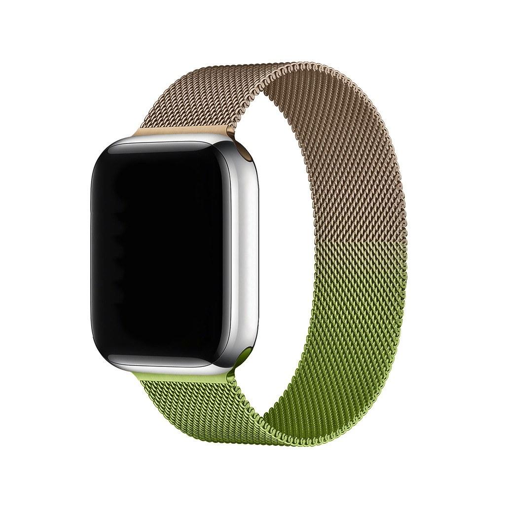 Gradient Retro Gold Green Milanese Loop For Apple Watch