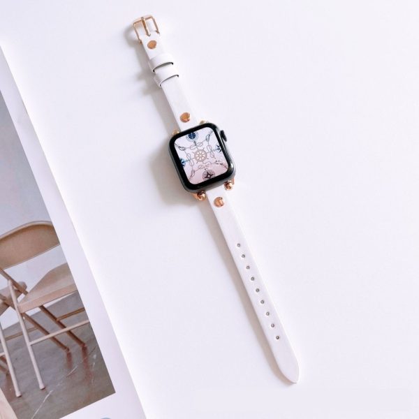 Hermione Leather Band for Apple Watch in White