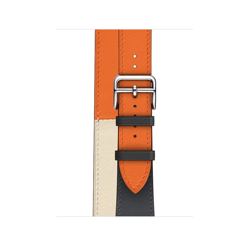 Indigo/Craie/Orange Double Tour Leather for Apple Watch - Image 2