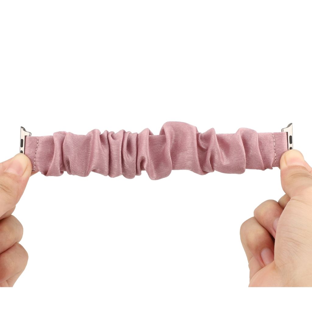 Light Pink Shimmer Scrunchie Loop Band for Apple Watch - Image 2