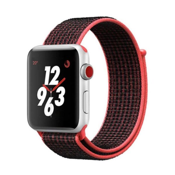 Red Black Sport Loop For Apple Watch