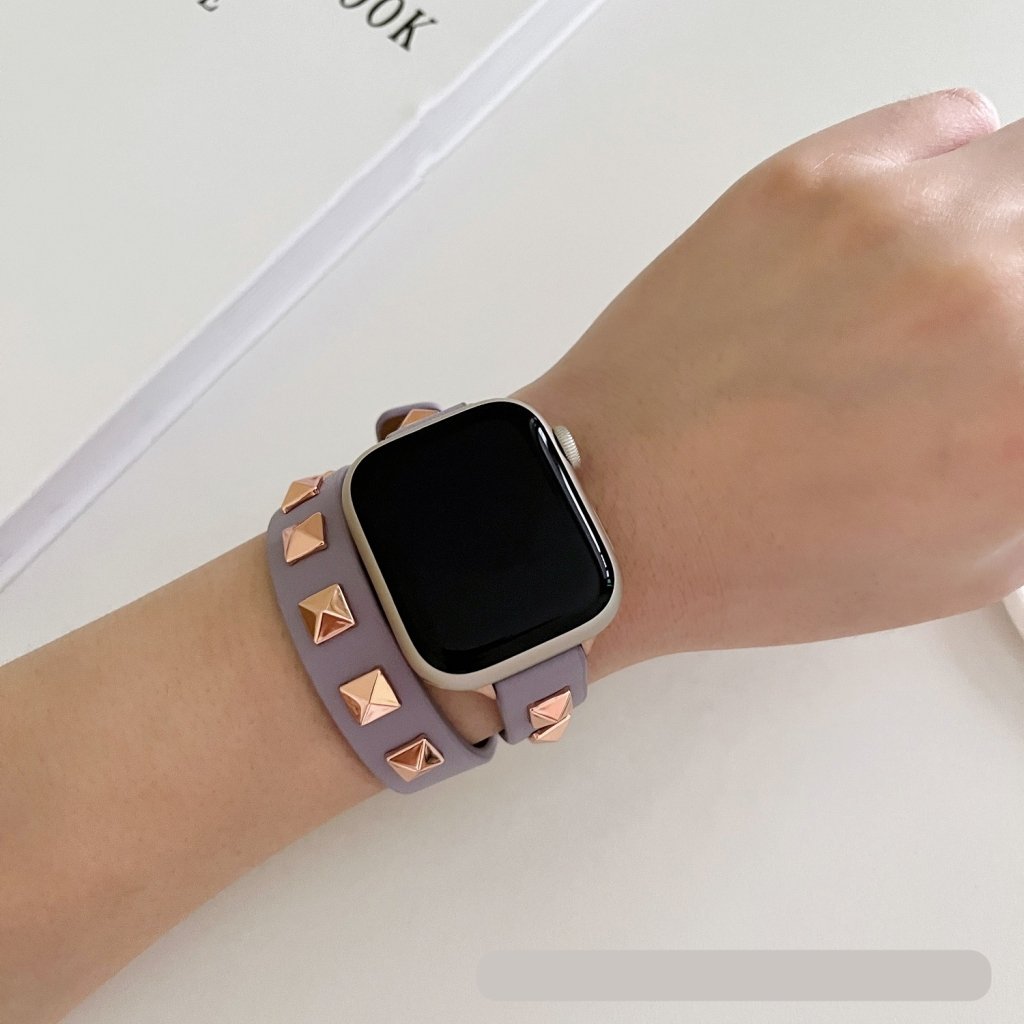 Rockstar Wrap Double Tour Leather Band for Apple Watch in Lavender