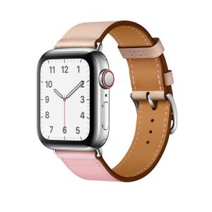 Rose Sakura/Craie/Argile Single Tour Leather for Apple Watch