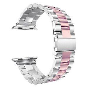 Alternative view of Silver Rose Pink Stainless Steel Band for Apple Watch