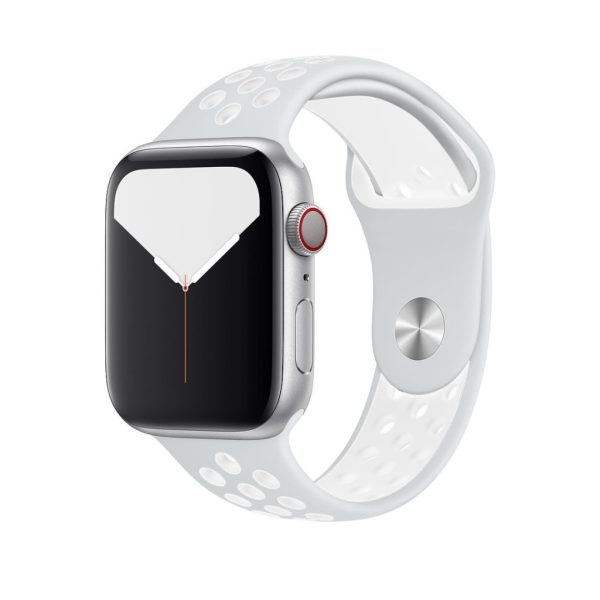 Silver/White Sport Band Active for Apple Watch