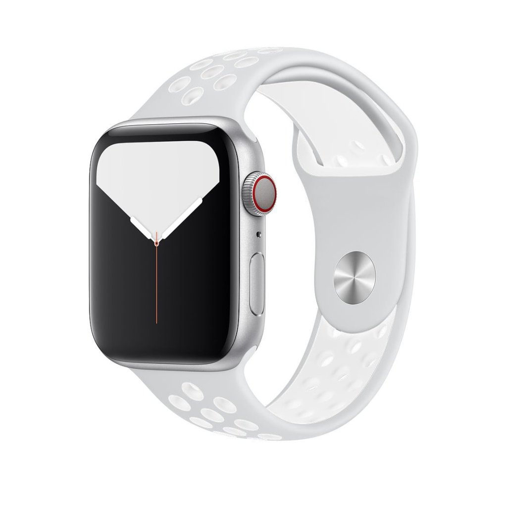 Silver/White Sport Band Active for Apple Watch