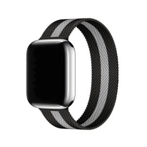 Stripe Black And White Milanese Loop For Apple Watch