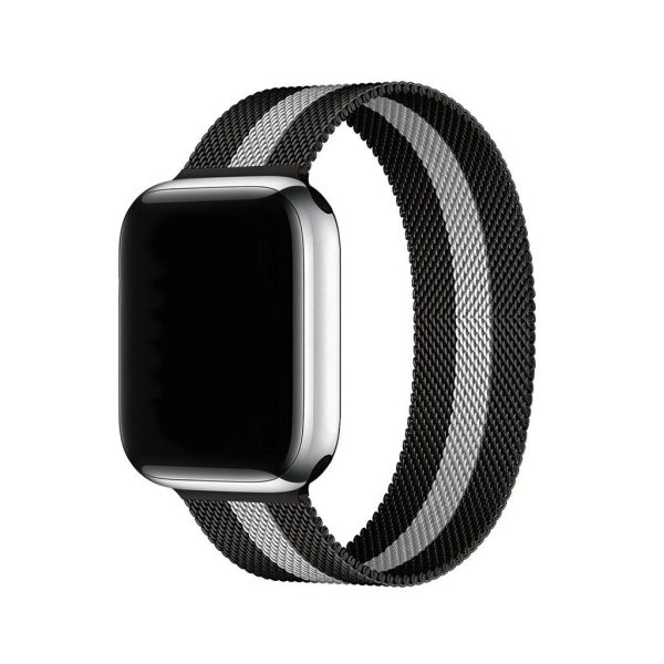 Stripe Black And White Milanese Loop For Apple Watch