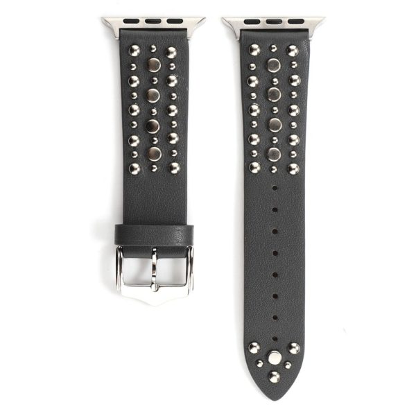 Venus Leather Band with Silver Studs for Apple Watch in Grey