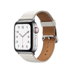 White Classic Leather Buckle for Apple Watch