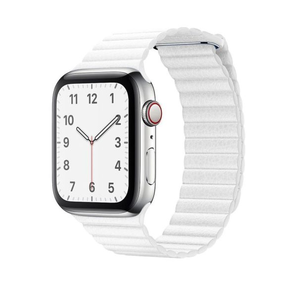 White Leather Loop for Apple Watch