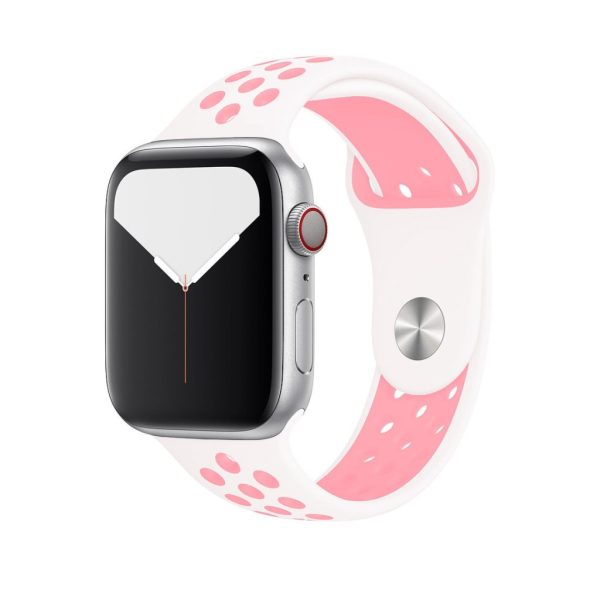 White/Light Pink Sport Band Active for Apple Watch
