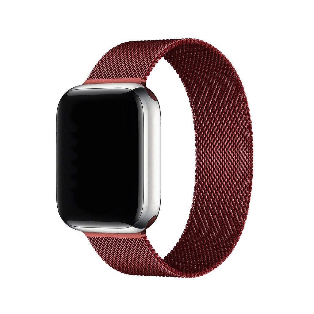 Wine Red Milanese Loop For Apple Watch