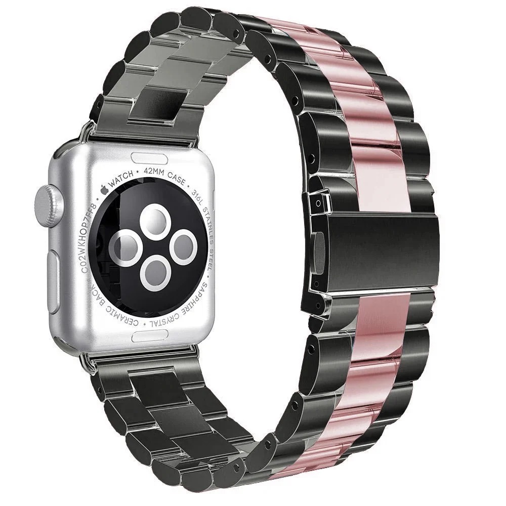 Buy Black Rose Pink Stainless Steel Band for Apple Watch - Stylish & Durable