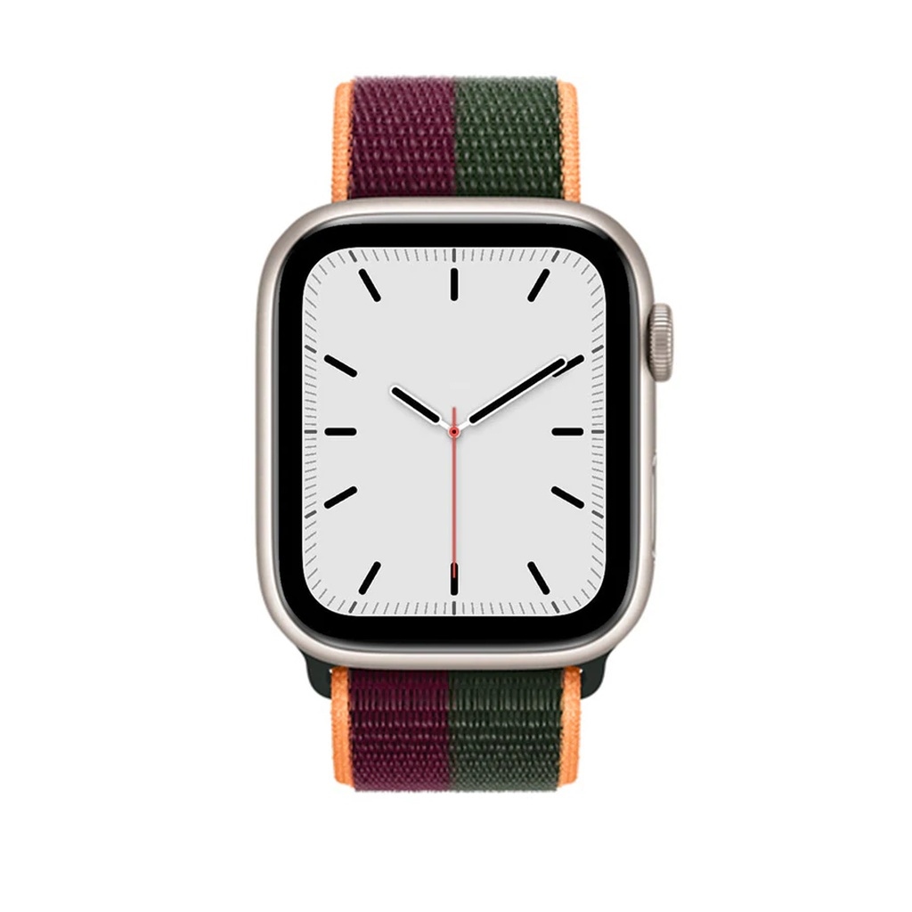 Dark Cherry / Forest Green Sport Loop Band For Apple Watch