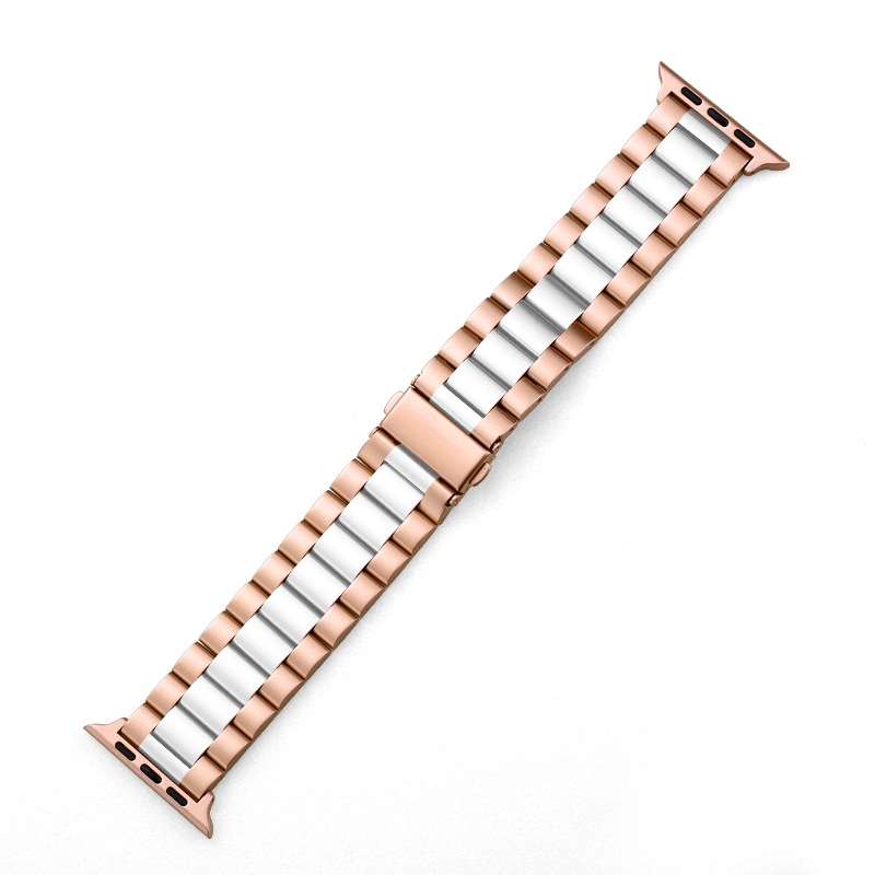 Rose Gold White Stainless Steel Band for Apple Watch